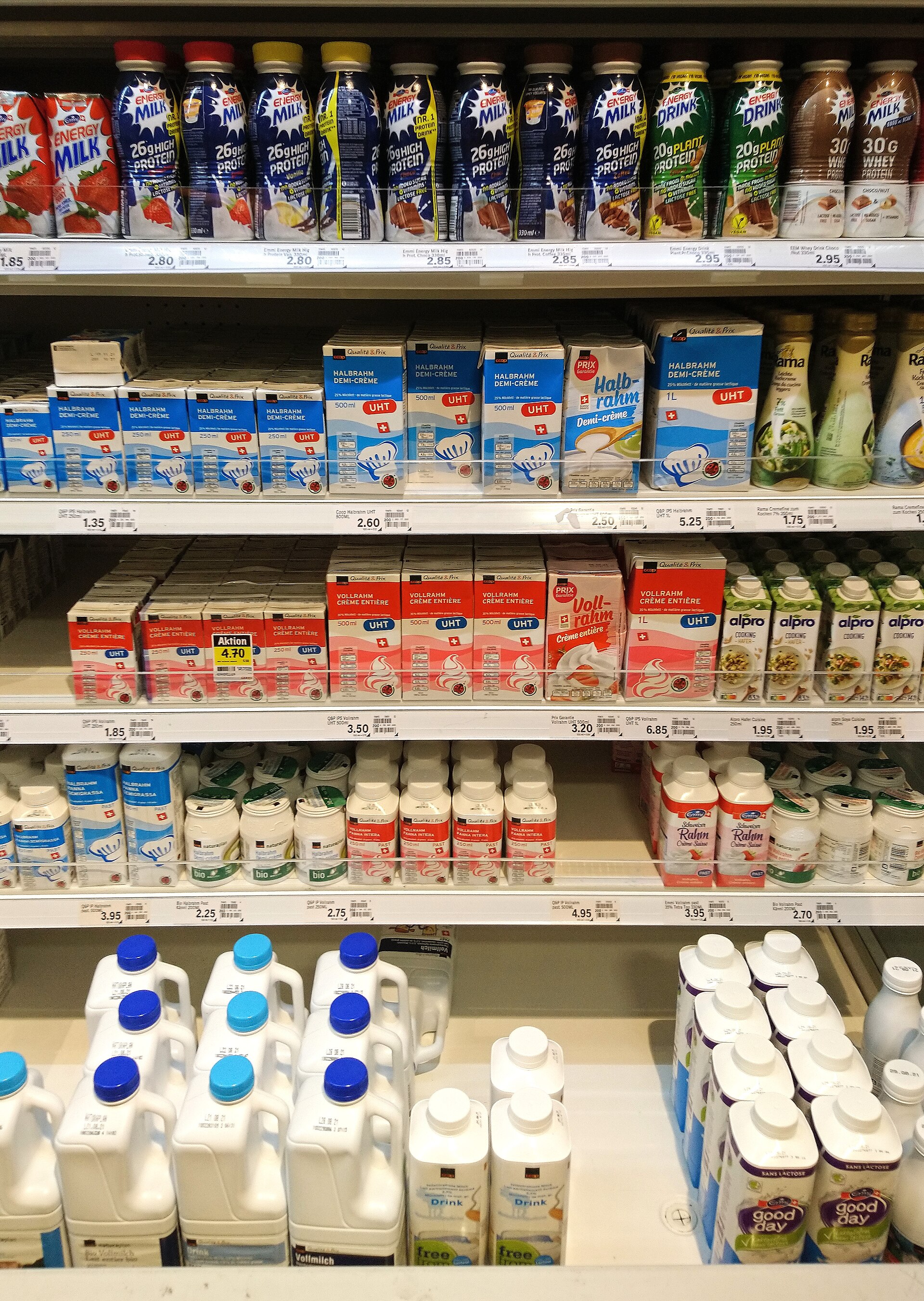 Swiss supermarket aisle