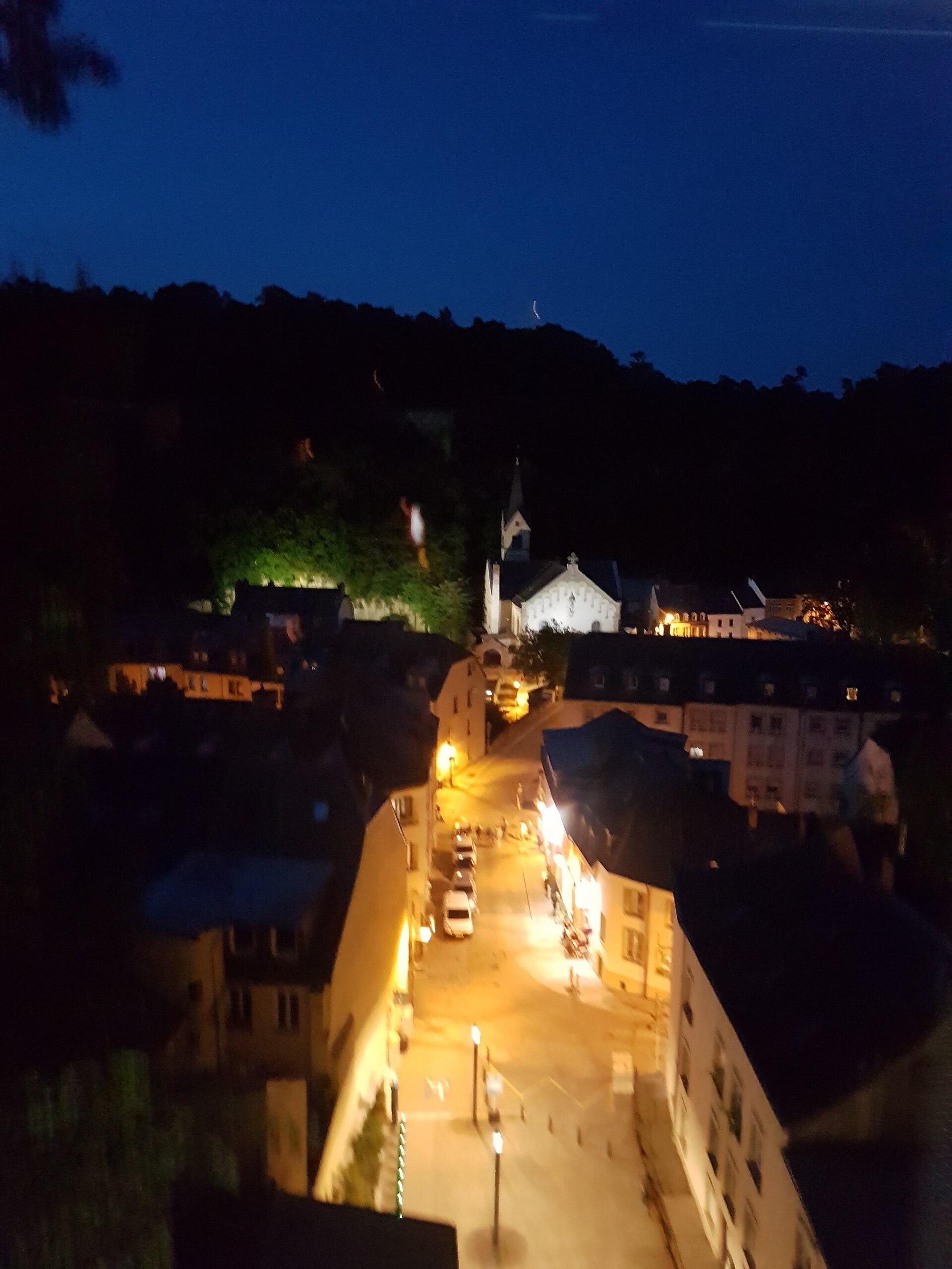 Luxembourg city street evening